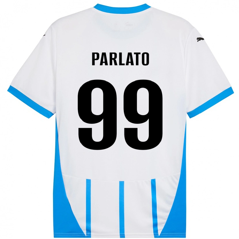 Danxen Barn Claudio Parlato #99 Vit Blå Bortatröja Matchtröjor 2024/25 Tröjor T-Tröja