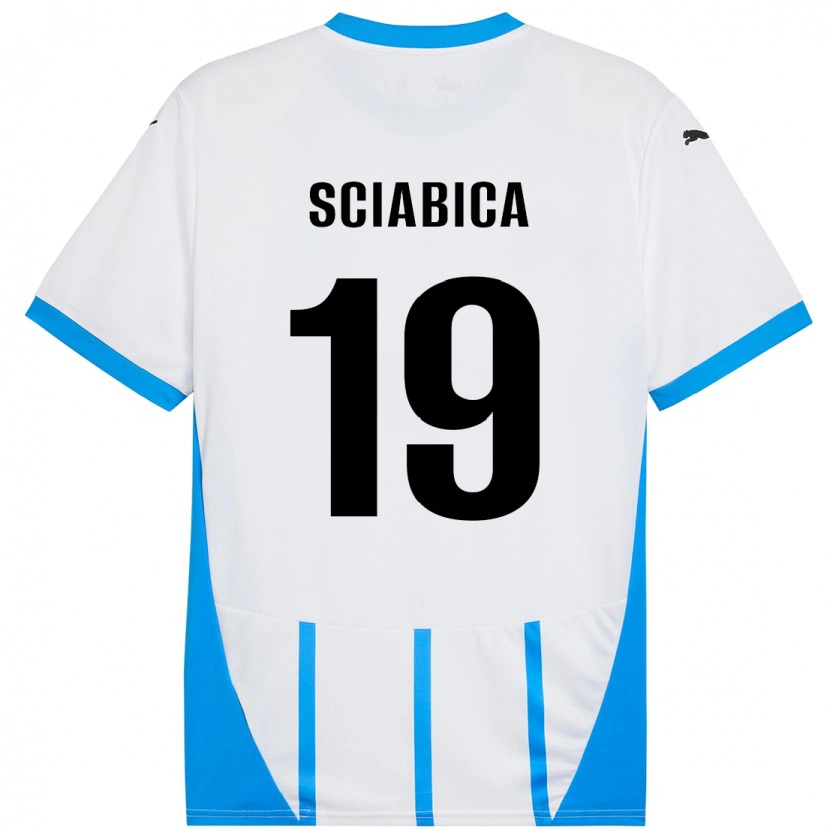 Danxen Barn Manuela Sciabica #19 Vit Blå Bortatröja Matchtröjor 2024/25 Tröjor T-Tröja