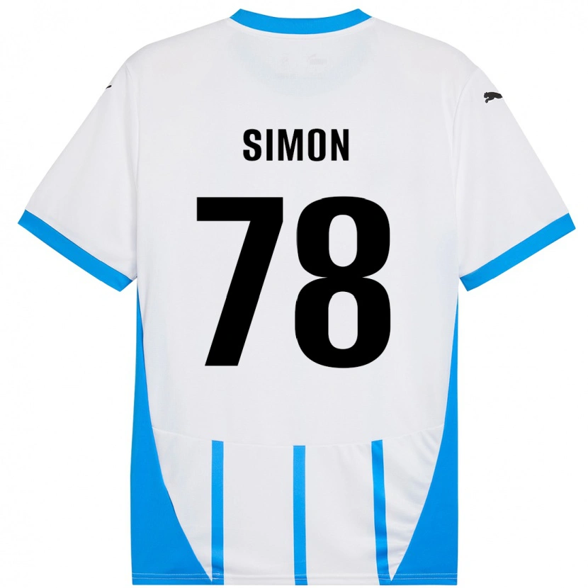Danxen Barn Bénédicte Simon #78 Vit Blå Bortatröja Matchtröjor 2024/25 Tröjor T-Tröja