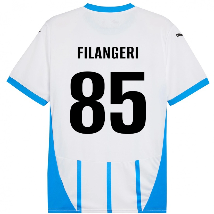 Danxen Barn Maria Luisa Filangeri #85 Vit Blå Bortatröja Matchtröjor 2024/25 Tröjor T-Tröja