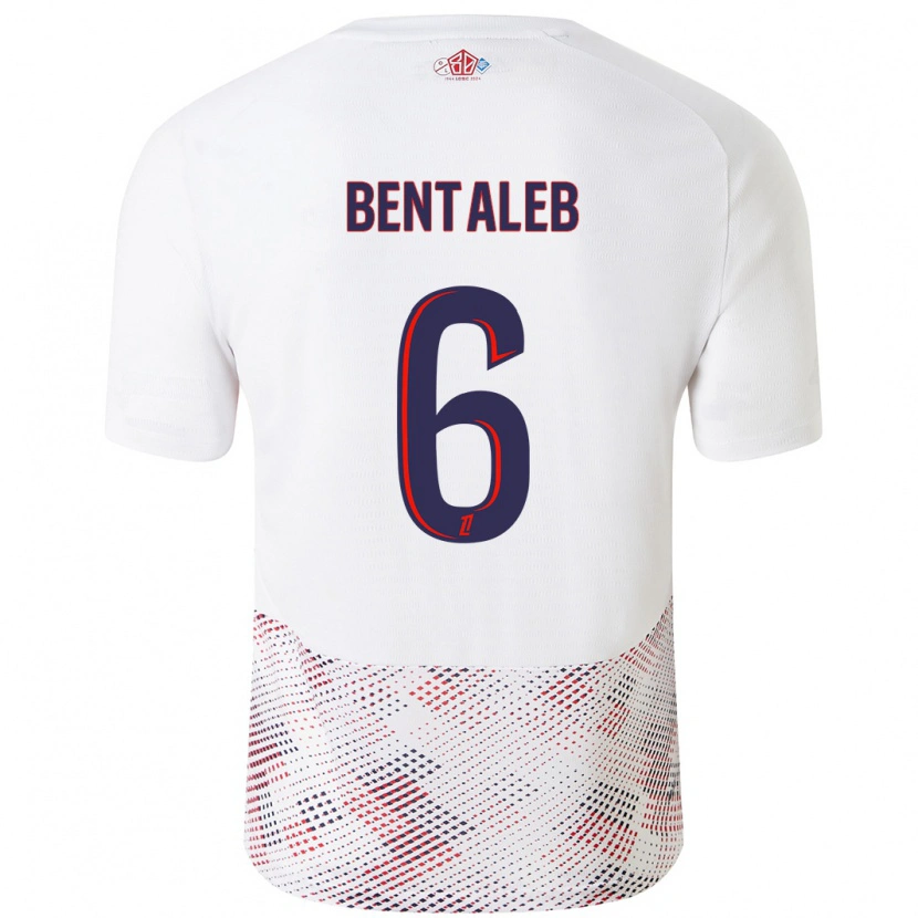 Danxen Barn Nabil Bentaleb #6 Vit Kungsblå Bortatröja Matchtröjor 2024/25 Tröjor T-Tröja