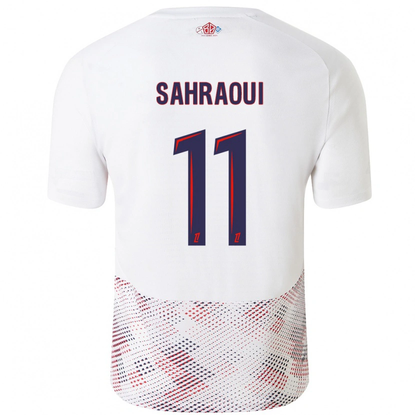 Danxen Barn Osame Sahraoui #11 Vit Kungsblå Bortatröja Matchtröjor 2024/25 Tröjor T-Tröja