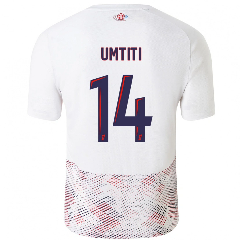 Danxen Barn Samuel Umtiti #14 Vit Kungsblå Bortatröja Matchtröjor 2024/25 Tröjor T-Tröja