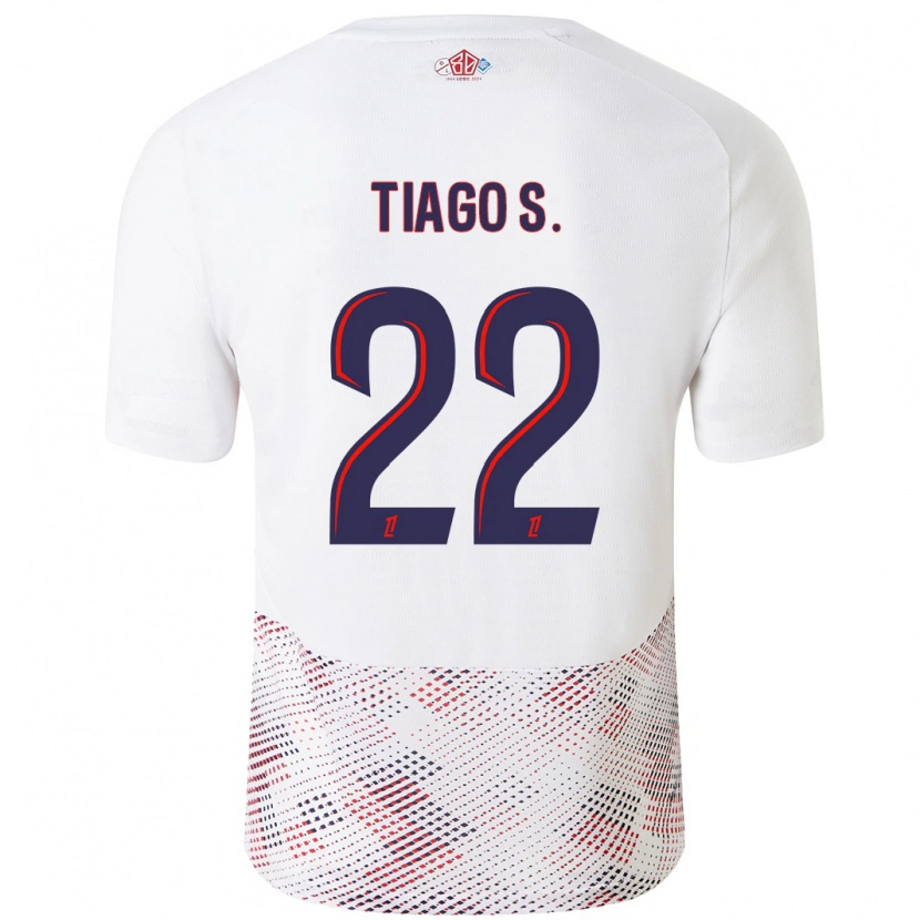 Danxen Barn Tiago Santos #22 Vit Kungsblå Bortatröja Matchtröjor 2024/25 Tröjor T-Tröja