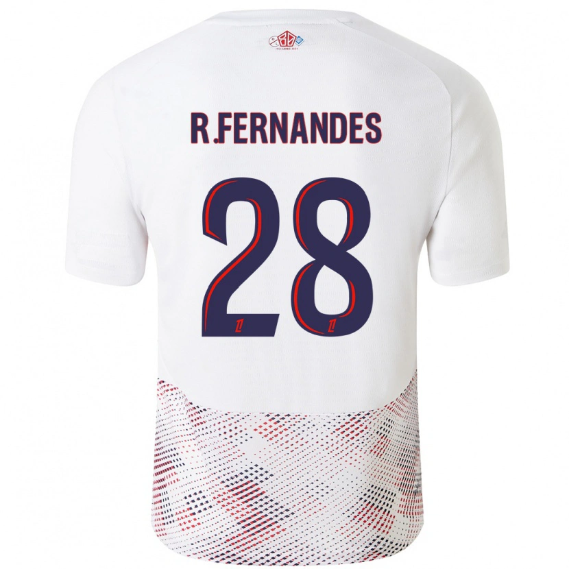 Danxen Barn Rafael Fernandes #28 Vit Kungsblå Bortatröja Matchtröjor 2024/25 Tröjor T-Tröja