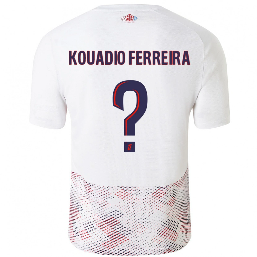 Danxen Barn Wilfrid Kouadio Ferreira #0 Vit Kungsblå Bortatröja Matchtröjor 2024/25 Tröjor T-Tröja