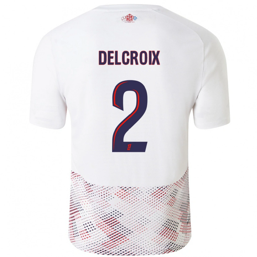 Danxen Barn Céleste Delcroix #2 Vit Kungsblå Bortatröja Matchtröjor 2024/25 Tröjor T-Tröja