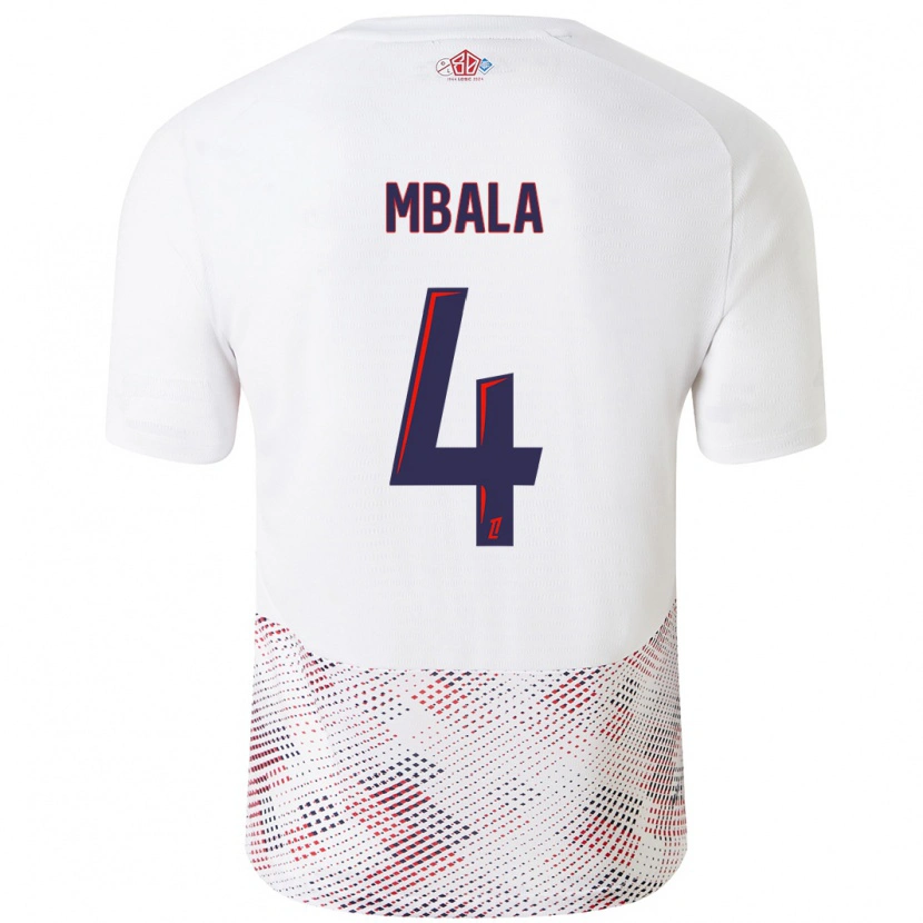 Danxen Barn Olivia Mbala #4 Vit Kungsblå Bortatröja Matchtröjor 2024/25 Tröjor T-Tröja