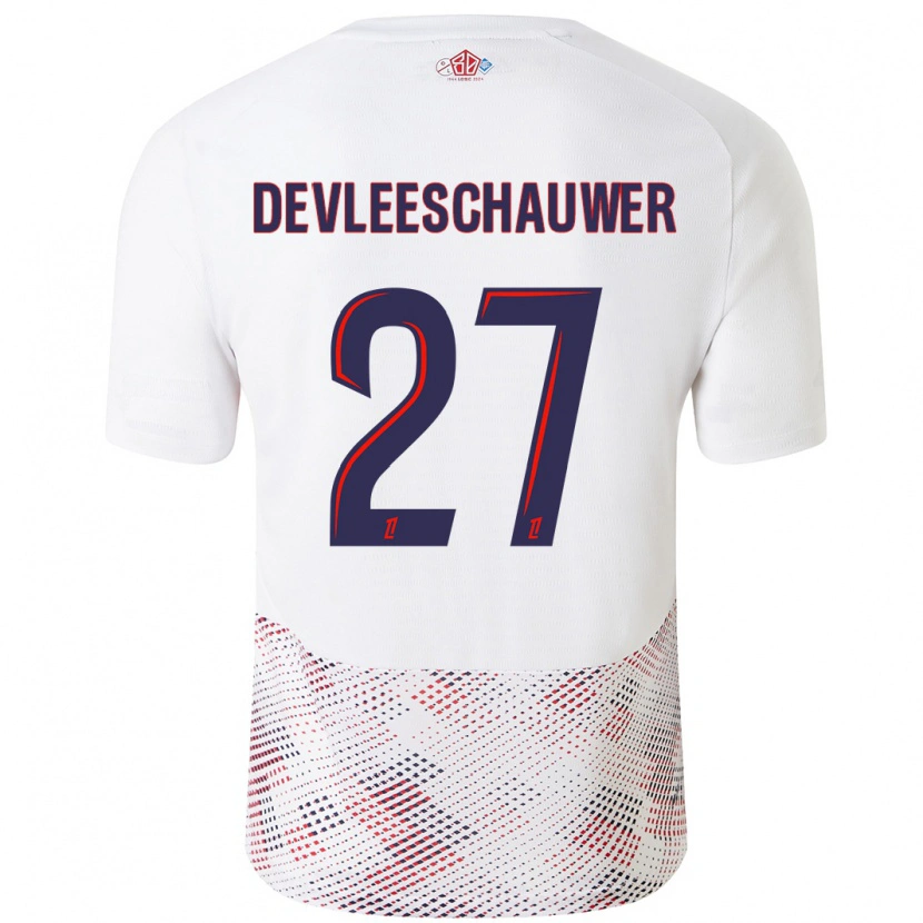 Danxen Barn Gwenaëlle Devleeschauwer #27 Vit Kungsblå Bortatröja Matchtröjor 2024/25 Tröjor T-Tröja
