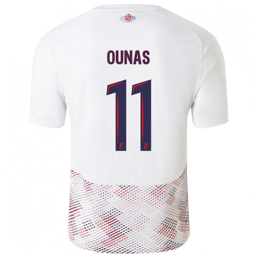Danxen Barn Adam Ounas #11 Vit Kungsblå Bortatröja Matchtröjor 2024/25 Tröjor T-Tröja