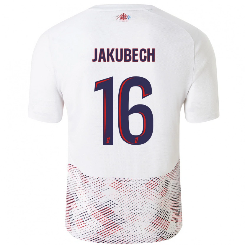 Danxen Barn Adam Jakubech #16 Vit Kungsblå Bortatröja Matchtröjor 2024/25 Tröjor T-Tröja