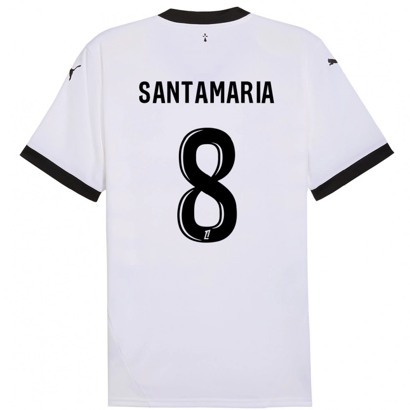 Danxen Barn Baptiste Santamaria #8 Vit Svart Bortatröja Matchtröjor 2024/25 Tröjor T-Tröja