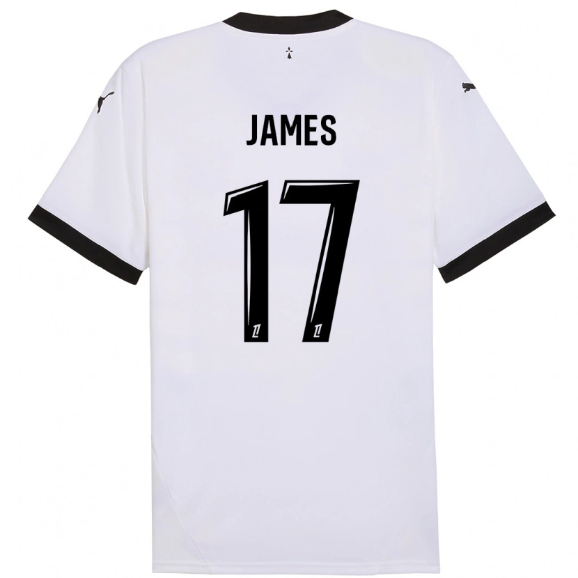 Danxen Barn Jordan James #17 Vit Svart Bortatröja Matchtröjor 2024/25 Tröjor T-Tröja
