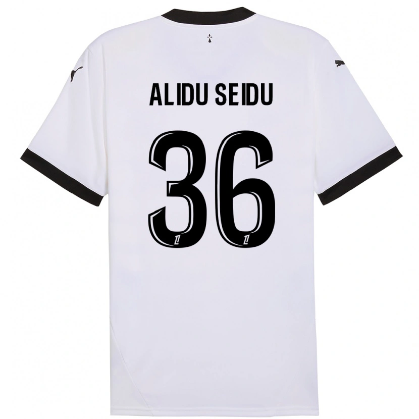Danxen Barn Alidu Seidu #36 Vit Svart Bortatröja Matchtröjor 2024/25 Tröjor T-Tröja