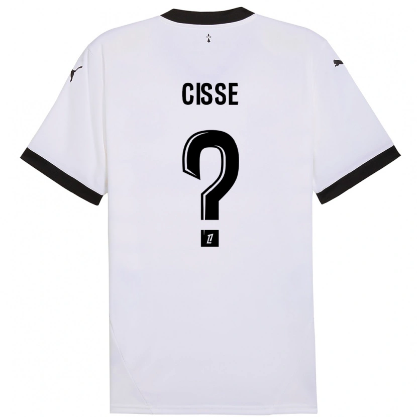 Danxen Barn Djaoui Cissé #0 Vit Svart Bortatröja Matchtröjor 2024/25 Tröjor T-Tröja