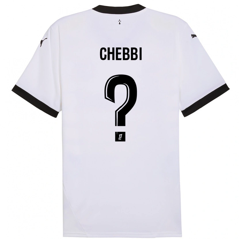 Danxen Barn Mohamed Chebbi #0 Vit Svart Bortatröja Matchtröjor 2024/25 Tröjor T-Tröja