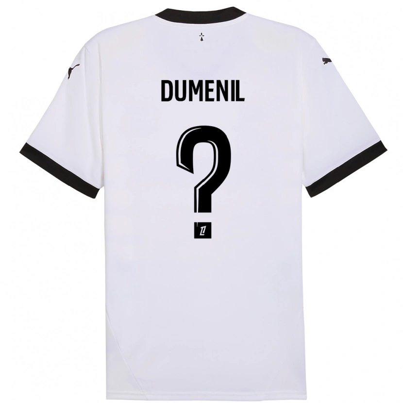 Danxen Barn Kylian Dumenil #0 Vit Svart Bortatröja Matchtröjor 2024/25 Tröjor T-Tröja