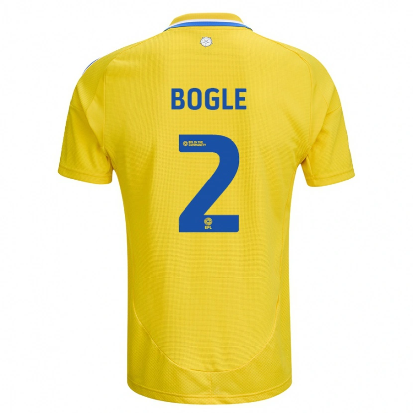 Danxen Barn Jayden Bogle #2 Gul Blå Bortatröja Matchtröjor 2024/25 Tröjor T-Tröja