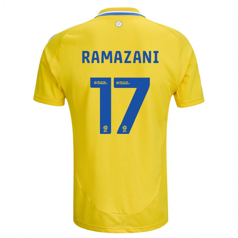 Danxen Barn Largie Ramazani #17 Gul Blå Bortatröja Matchtröjor 2024/25 Tröjor T-Tröja