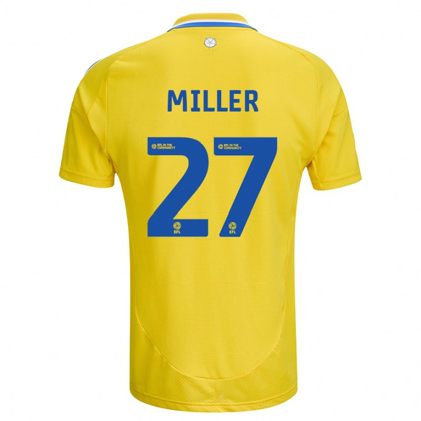 Danxen Barn Amari Miller #27 Gul Blå Bortatröja Matchtröjor 2024/25 Tröjor T-Tröja
