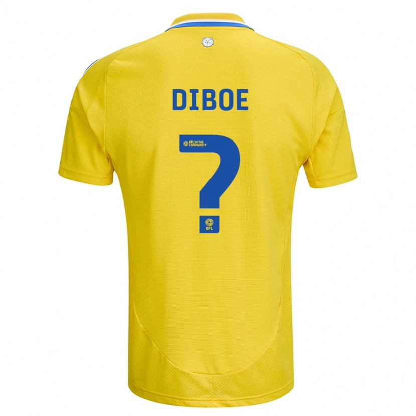 Danxen Barn Cuba Diboe #0 Gul Blå Bortatröja Matchtröjor 2024/25 Tröjor T-Tröja