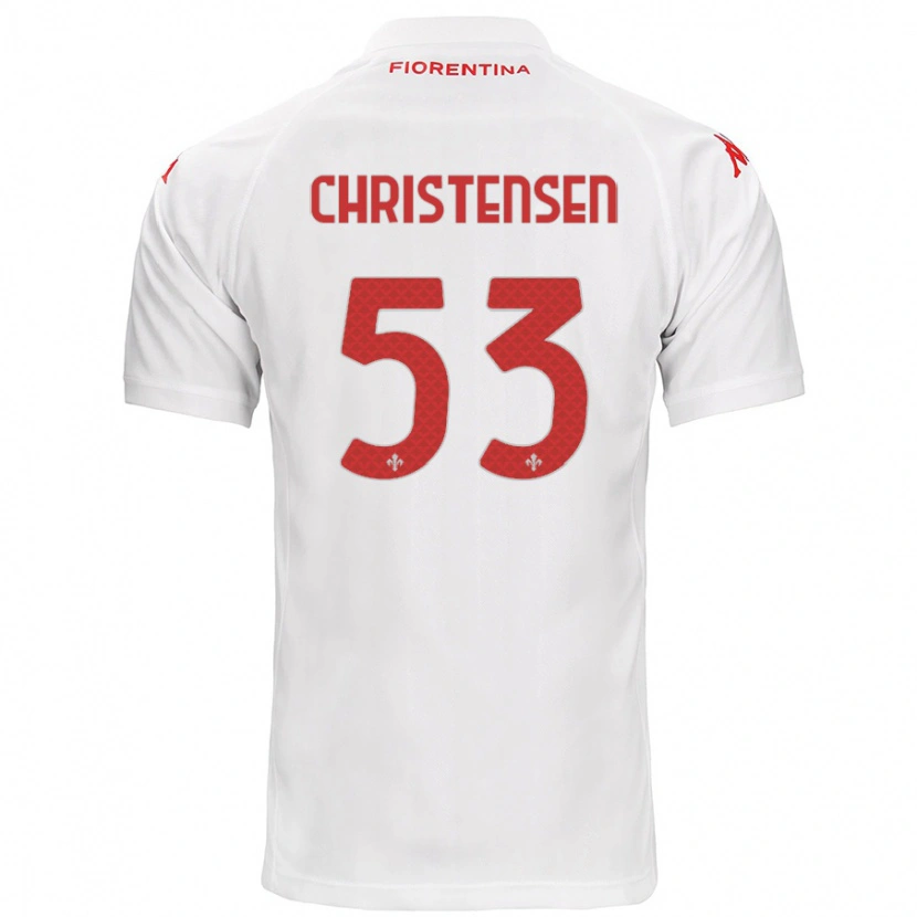 Danxen Barn Oliver Christensen #53 Vit Bortatröja Matchtröjor 2024/25 Tröjor T-Tröja