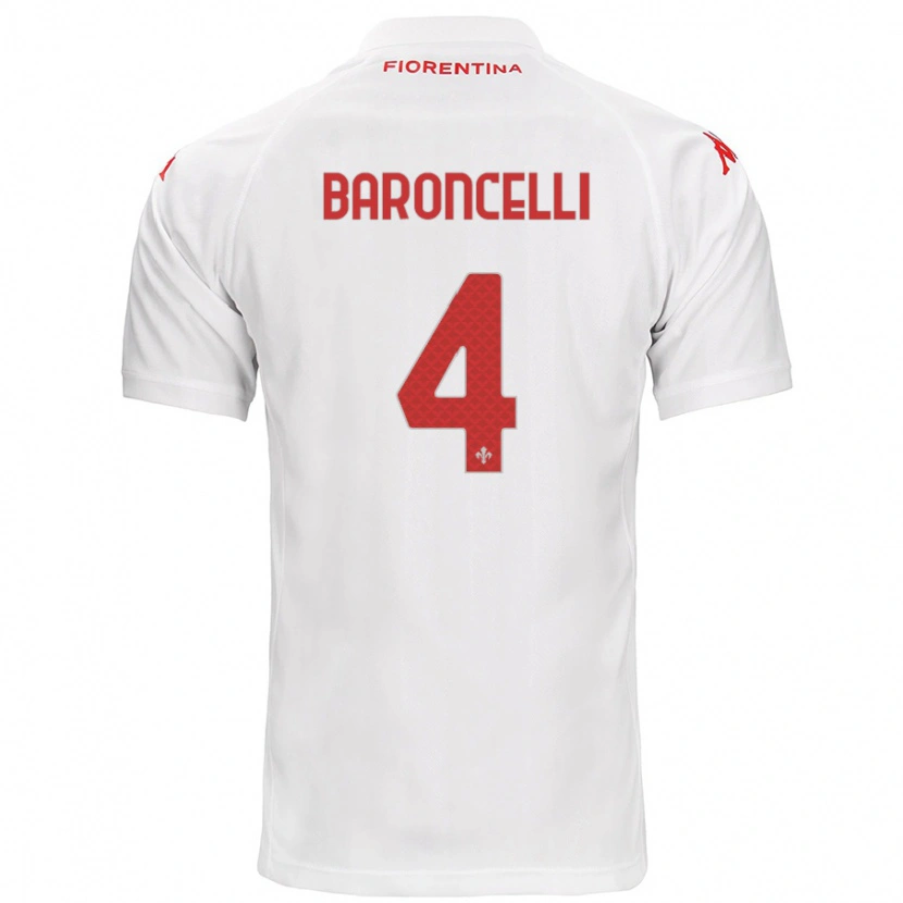 Danxen Barn Leonardo Baroncelli #4 Vit Bortatröja Matchtröjor 2024/25 Tröjor T-Tröja