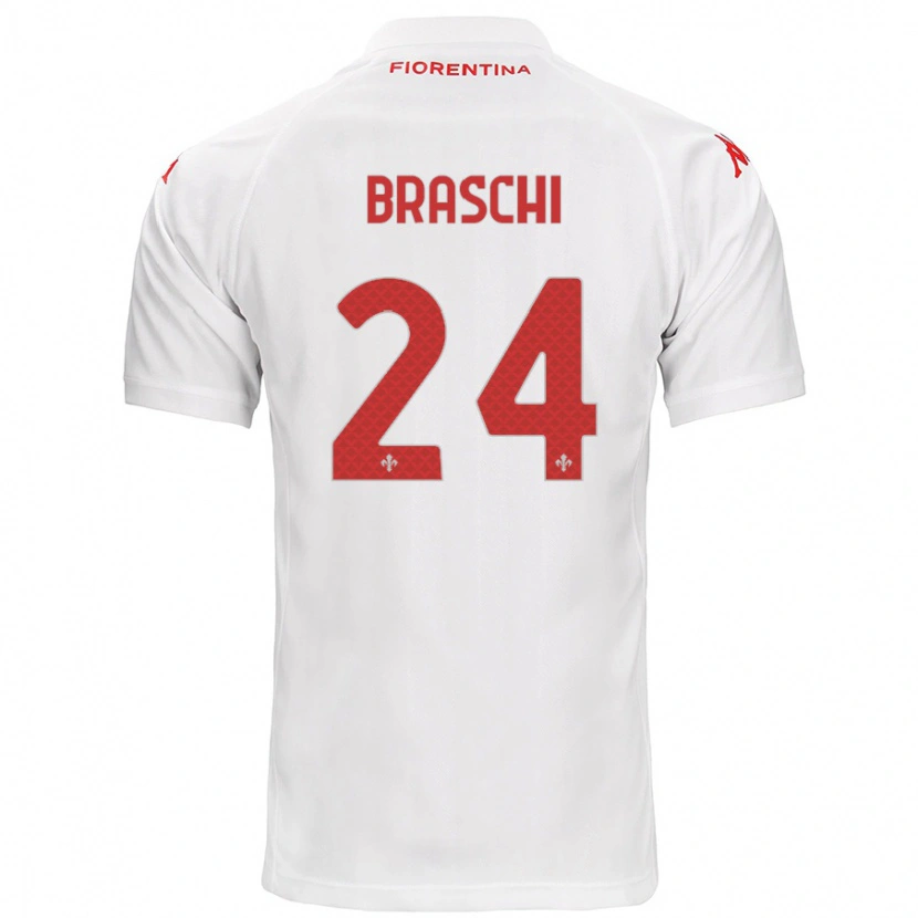 Danxen Barn Riccardo Braschi #24 Vit Bortatröja Matchtröjor 2024/25 Tröjor T-Tröja