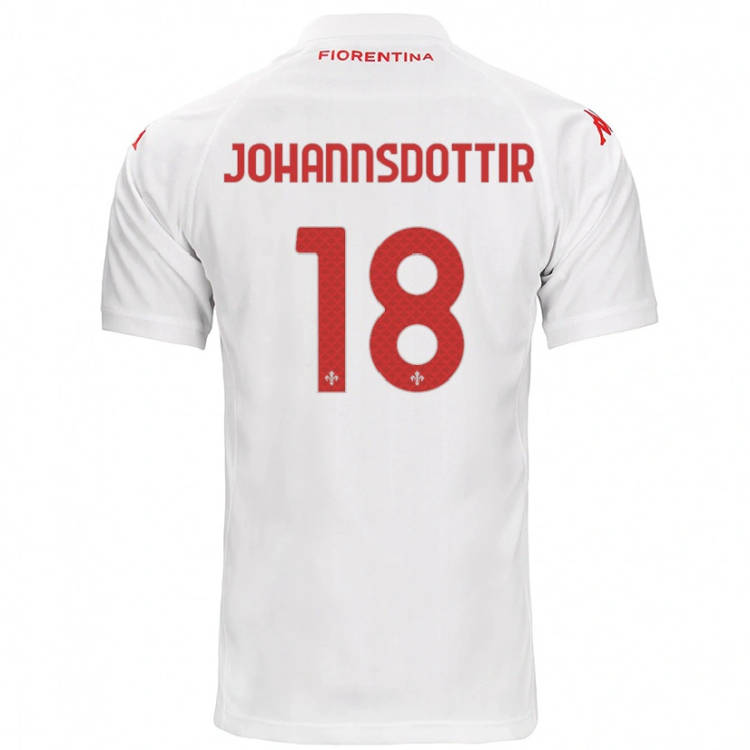 Danxen Barn Alexandra Jóhannsdóttir #18 Vit Bortatröja Matchtröjor 2024/25 Tröjor T-Tröja