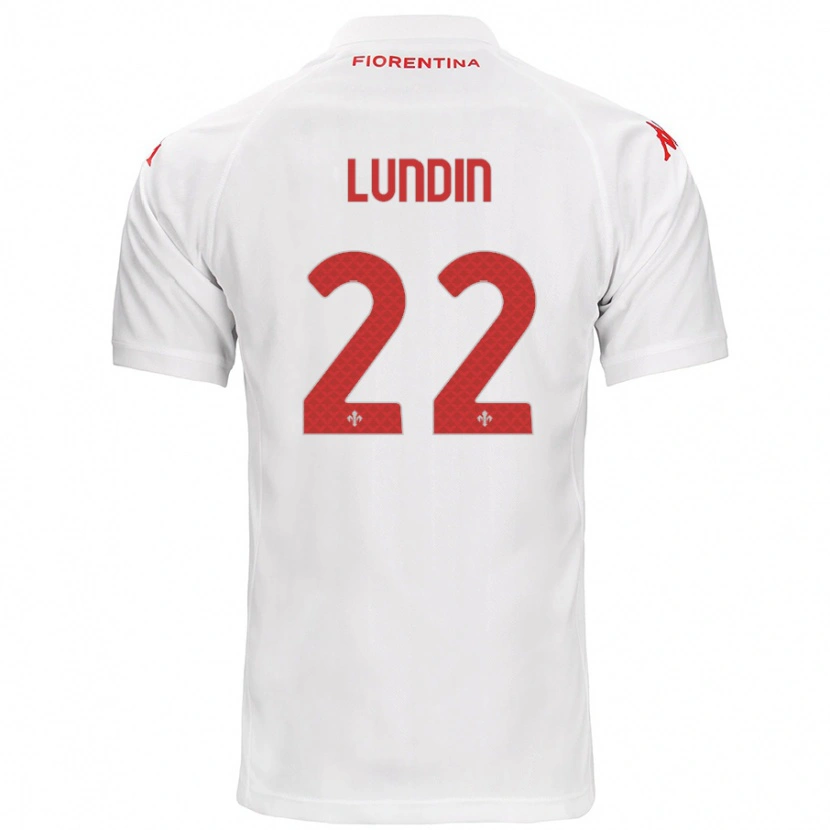 Danxen Barn Karin Lundin #22 Vit Bortatröja Matchtröjor 2024/25 Tröjor T-Tröja