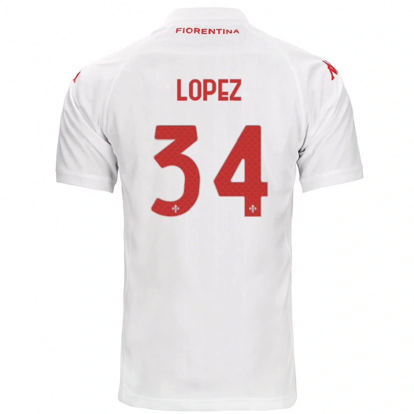 Danxen Barn Lucas López #34 Vit Bortatröja Matchtröjor 2024/25 Tröjor T-Tröja