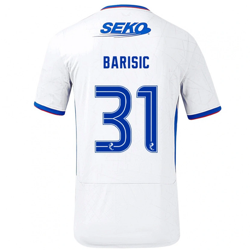 Danxen Barn Borna Barisic #31 Vit Blå Bortatröja Matchtröjor 2024/25 Tröjor T-Tröja
