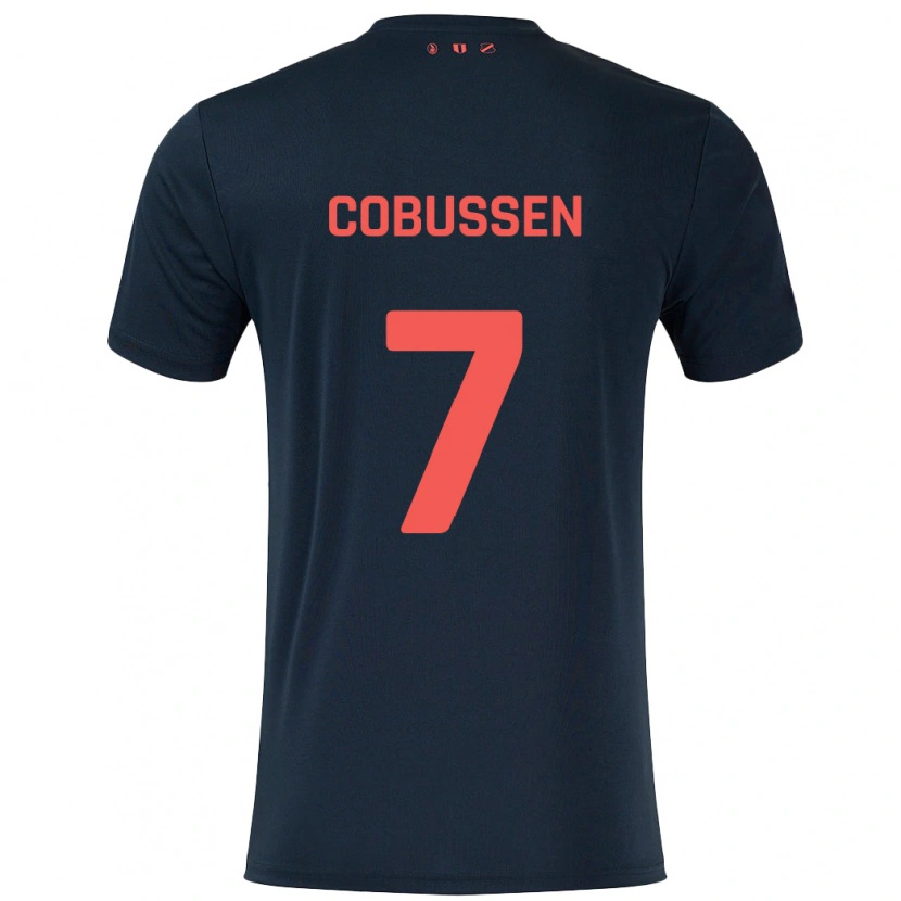 Danxen Barn Sophie Cobussen #7 Svart Röd Bortatröja Matchtröjor 2024/25 Tröjor T-Tröja