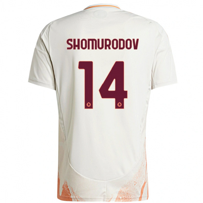 Danxen Barn Eldor Shomurodov #14 Grädde Vit Orange Bortatröja Matchtröjor 2024/25 Tröjor T-Tröja