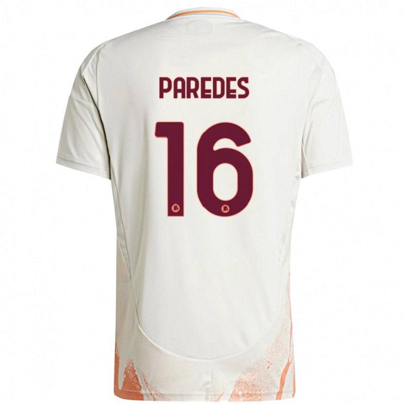 Danxen Barn Leandro Paredes #16 Grädde Vit Orange Bortatröja Matchtröjor 2024/25 Tröjor T-Tröja