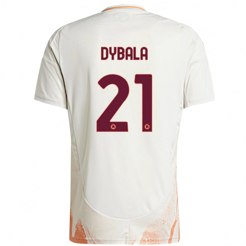Danxen Barn Paulo Dybala #21 Grädde Vit Orange Bortatröja Matchtröjor 2024/25 Tröjor T-Tröja