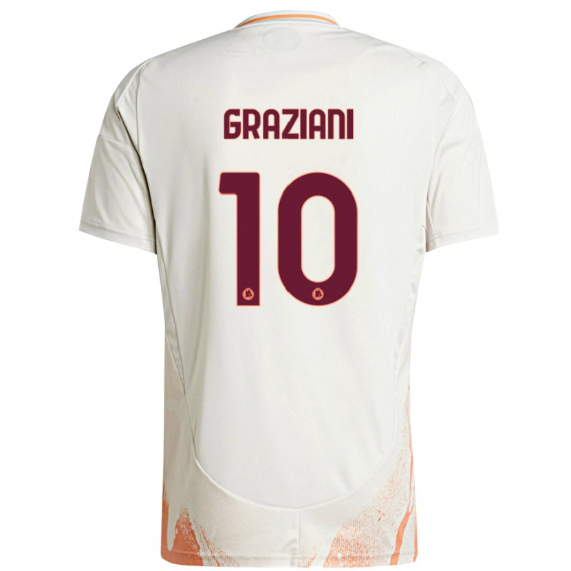 Danxen Barn Leonardo Graziani #10 Grädde Vit Orange Bortatröja Matchtröjor 2024/25 Tröjor T-Tröja