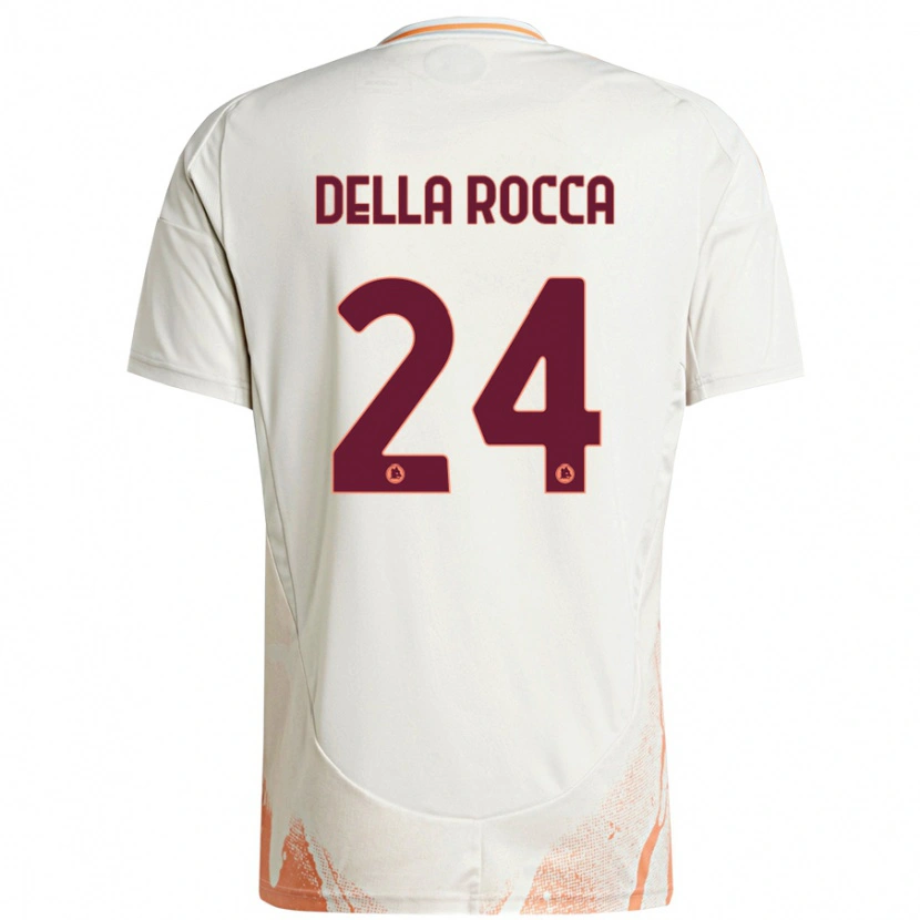 Danxen Barn Mattia Della Rocca #24 Grädde Vit Orange Bortatröja Matchtröjor 2024/25 Tröjor T-Tröja