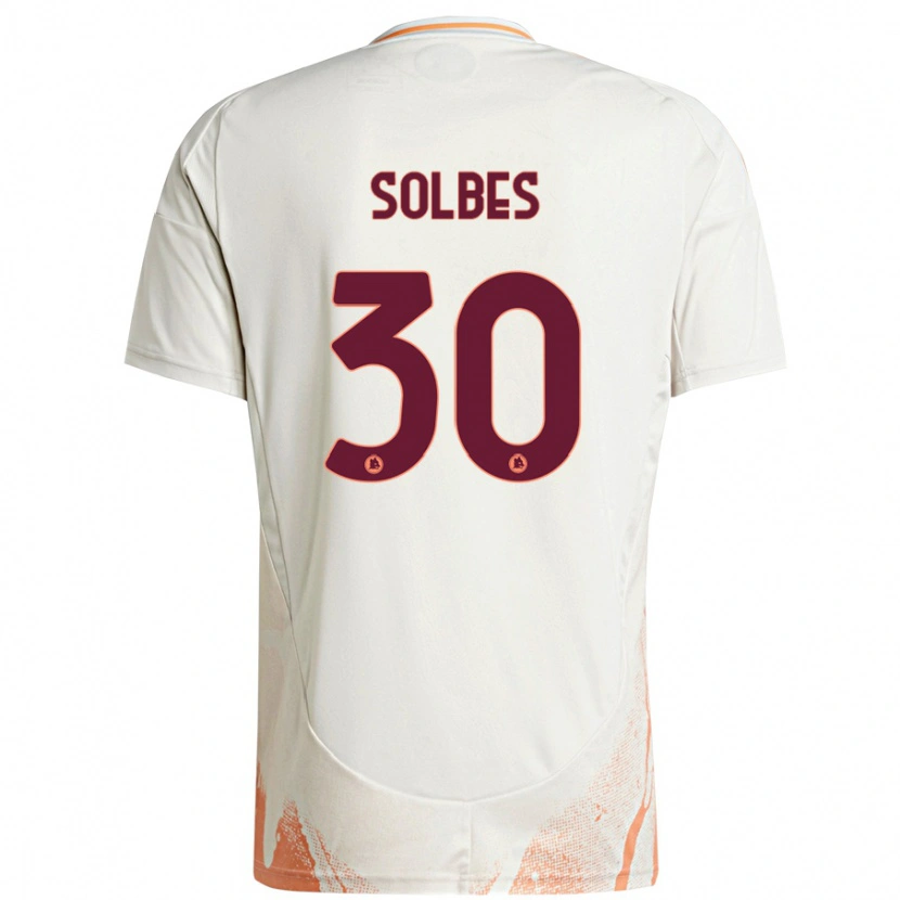 Danxen Barn Ricardo Solbes #30 Grädde Vit Orange Bortatröja Matchtröjor 2024/25 Tröjor T-Tröja