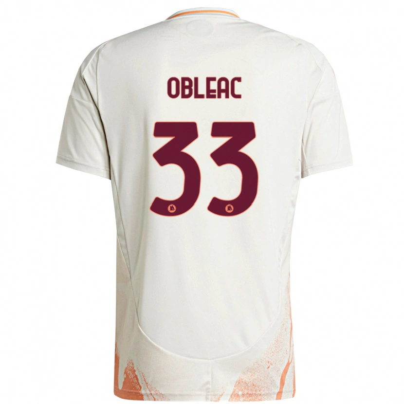 Danxen Barn Matteo Obleac #33 Grädde Vit Orange Bortatröja Matchtröjor 2024/25 Tröjor T-Tröja