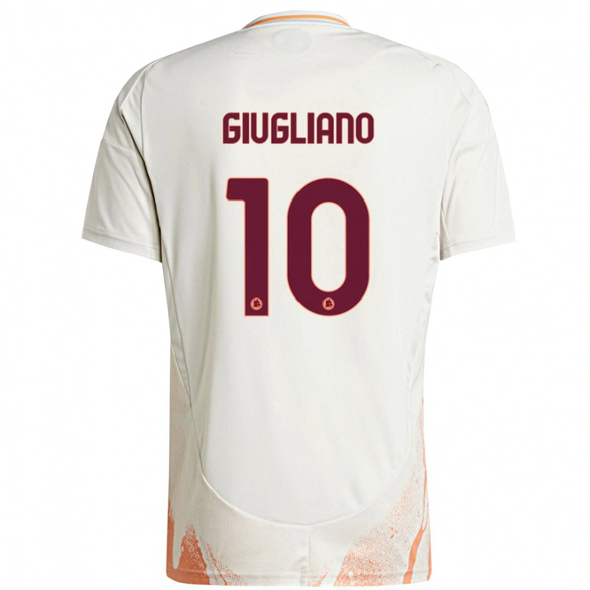 Danxen Barn Manuela Giugliano #10 Grädde Vit Orange Bortatröja Matchtröjor 2024/25 Tröjor T-Tröja
