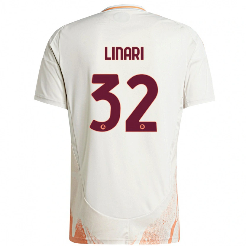 Danxen Barn Elena Linari #32 Grädde Vit Orange Bortatröja Matchtröjor 2024/25 Tröjor T-Tröja