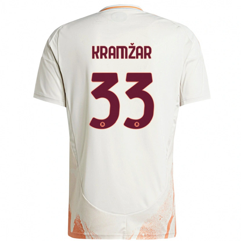 Danxen Barn Zara Kramžar #33 Grädde Vit Orange Bortatröja Matchtröjor 2024/25 Tröjor T-Tröja