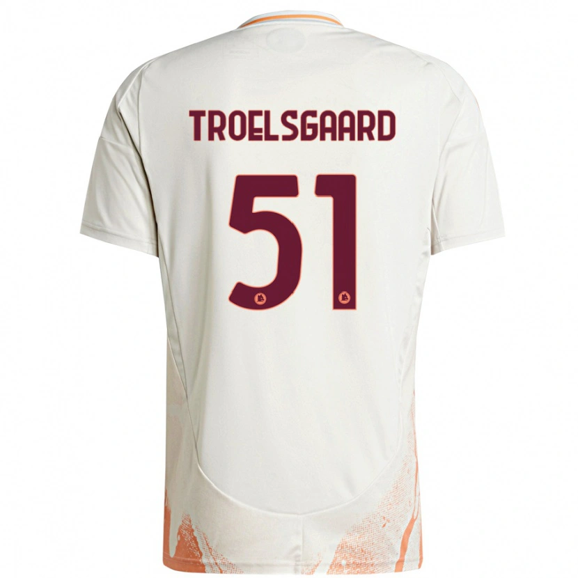 Danxen Barn Sanne Troelsgaard #51 Grädde Vit Orange Bortatröja Matchtröjor 2024/25 Tröjor T-Tröja
