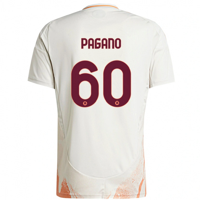 Danxen Barn Riccardo Pagano #60 Grädde Vit Orange Bortatröja Matchtröjor 2024/25 Tröjor T-Tröja