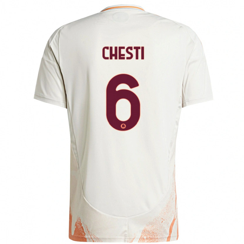 Danxen Barn Francesco Chesti #6 Grädde Vit Orange Bortatröja Matchtröjor 2024/25 Tröjor T-Tröja