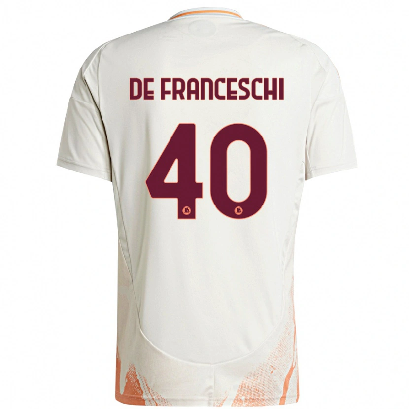 Danxen Barn Leonardo De Franceschi #40 Grädde Vit Orange Bortatröja Matchtröjor 2024/25 Tröjor T-Tröja