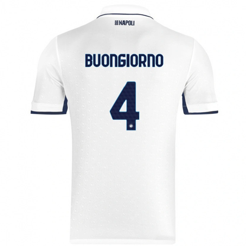 Danxen Barn Alessandro Buongiorno #4 Vit Kungsblå Bortatröja Matchtröjor 2024/25 Tröjor T-Tröja