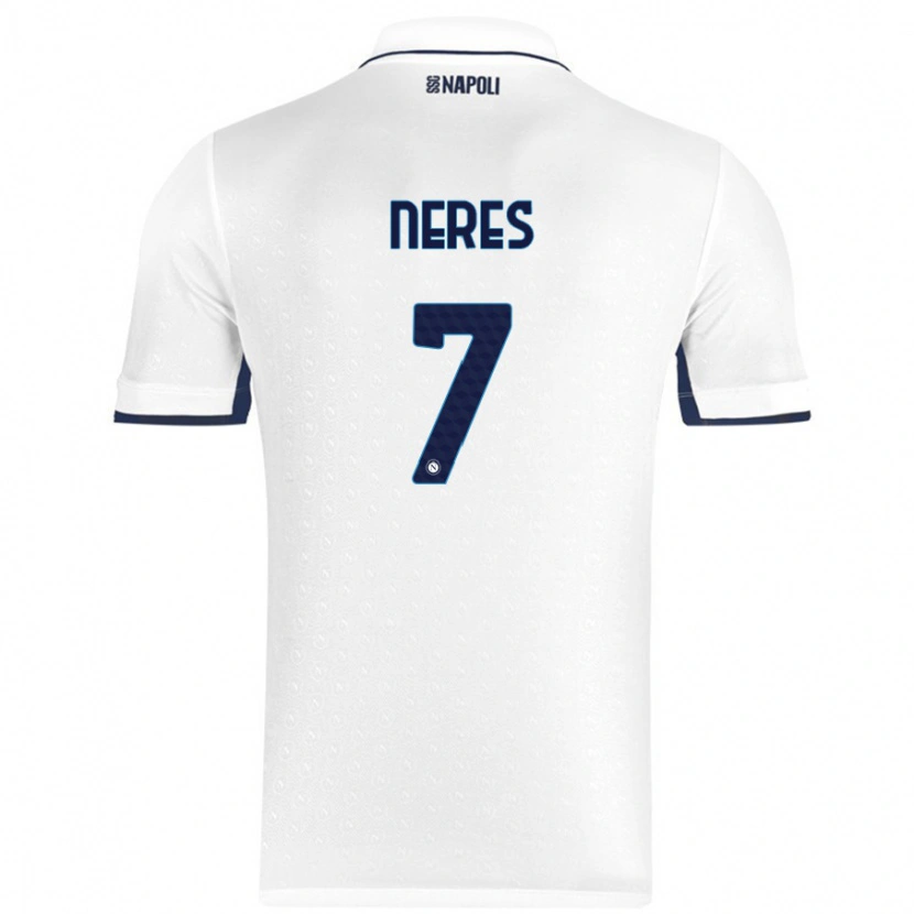 Danxen Barn David Neres #7 Vit Kungsblå Bortatröja Matchtröjor 2024/25 Tröjor T-Tröja