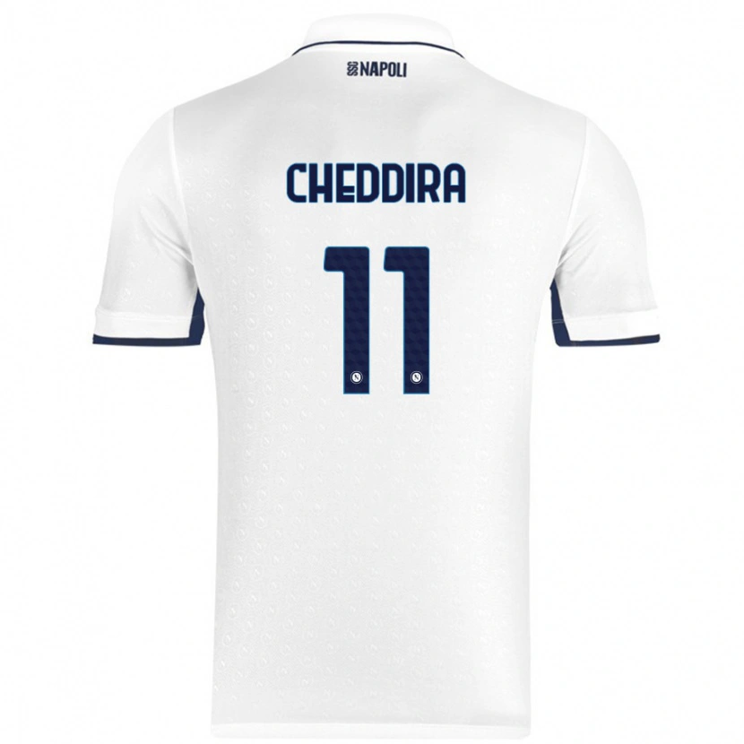 Danxen Barn Walid Cheddira #11 Vit Kungsblå Bortatröja Matchtröjor 2024/25 Tröjor T-Tröja